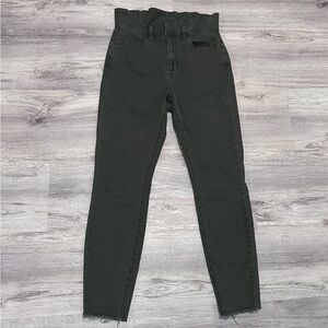 Pistola Revolve Jeans Olive Green High Waisted Paperbag Skinny Jeans Size 28
